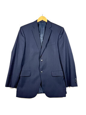 Broletto Ing Loro Piana Super 120s Mens 40 R Navy Pin Stripe Suit Blazer Coat